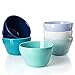 Sweese 1312 Porcelain Bouillon Cups - 8 Ounce Dessert Bowls - Set of 6, Cold Assorted Colors