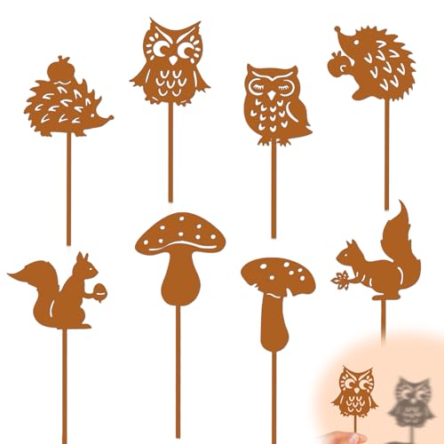 Hainue 8er Gartenstecker Herbst für Herbstdeko Draußen,25cm...