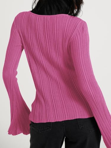 Image of Cicy Bell Womens Bell Long Sleeve Tops Going Out Knitted Fall Pullover Lightweight Sweater Shirts
