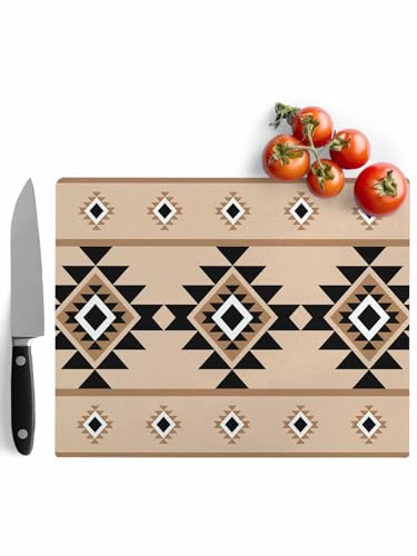 Tabla de cortar Dayforbarley de vidrio templado, rectangular marrón, 27.94 cm x 20.32 cm x 0.41 cm, con patas antideslizantes y apta para lavavajillas miniatura 1