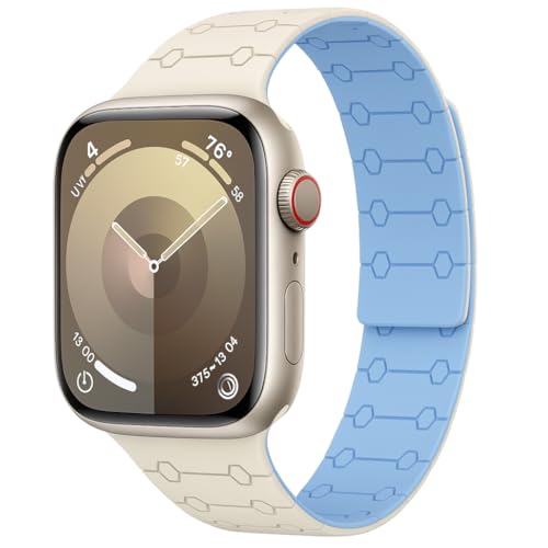 Image of Velour Silicone Watch Strap Compatible with Apple Watch 41mm, 40mm & 38mm, for iWatch Series SE, SE2,10 9, 8, 7, 6, 5, 4, 3 -Sport Loop for Men & Women(Watch Not Included)