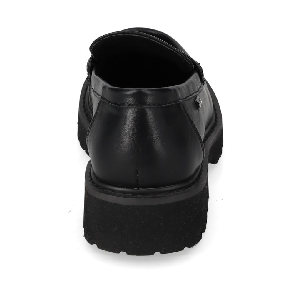 Valleverde 44520 Mocassini Casual Donna Pelle Sintetica Nero Tacco Grosso 3Cm Suola Gomma