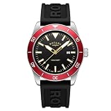 Rotary Men's Apex100 Stainless Steel Black Silicone Strap Watch