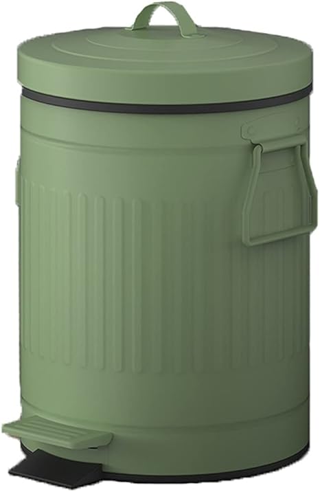 Trash Cans Trash Can Desktop, Retro Trash Can, Foot Pedal Garbage Can Bin,  Rubbish Bin with Lid, Wastebasket Metal, for Home, Living ...