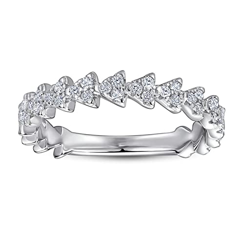 Bague Femme en Argent Flèche Pavé Zircone Anti-Ternissement