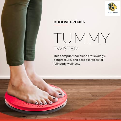 Image of PRO365 Tummy Twister Acupressure Abs Shaper with Magnets Reflexology & Core Workout Machine for Men & Women (RED)
