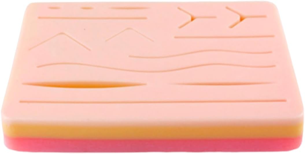 Suture Practice Pad with 14 Pre-Cut Wounds 3 Layers for Medical Dental Student