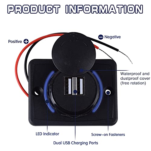 FBBULES 4.8A Caricabatteria da Auto USB Doppio