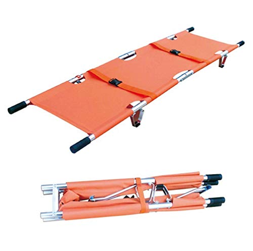 MMUY-1 Fold Barella, Barella Arancione Alluminio Rinforzata, per Ospedale, Clinica, Casa, Centri Sportivi, Ambulanza