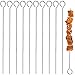 Juego de 12 Pinchos de Acero Inoxidable para barbacoa, Pinchos Morunos de Metal, Palos para Barbacoa, Brochetas de la Parrilla Reutilizables, 25cm