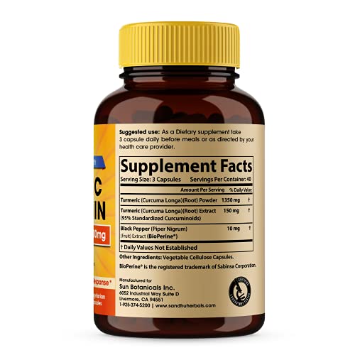 Turmeric Curcumin With Black Pepper Extract 1500Mg Highest Potency High Absorption Joint & Healthy Inflammatory Support With 95% Curcuminoids 120 Veggi Capsules (120 Count) #TOP1