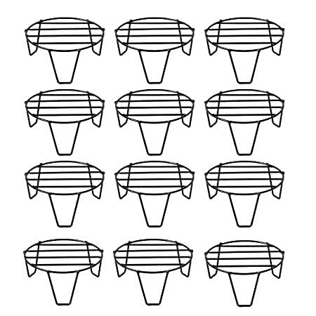 ROSE GOLD Pack of 12 Indoor/Outdoor Flower Pot/Plant Stand for Home Garden Balcony Living Room Decor (Black, 12)-picture-31