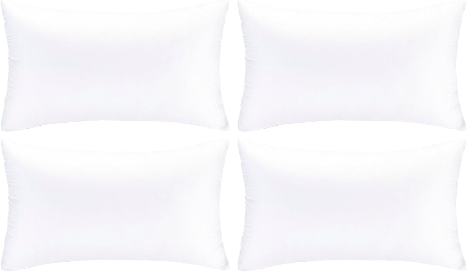 JMGBird Lumbar Pillow Inserts Set of 4-12x20 Inch Rectangular Throw Pillow Forms, Premium Polyester Fill Pillow Stuffing for Couch Sofa Bed Outdoor Patio Home Decor Replacement