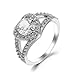 Banemi Bague Fiançailles Femme Bague Fiancaille Argent avec Zircon Blanc Anneau Inoxydable Cadeau Mariage Bague Taille 56.5