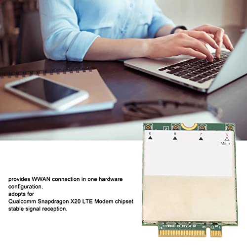 Gavigain 4G Network Card, 4G Network Adapter Stable Signal Reception DW5821 EeSIM Supported M.2 4G WWAN Card para PC y laptops miniatura 2