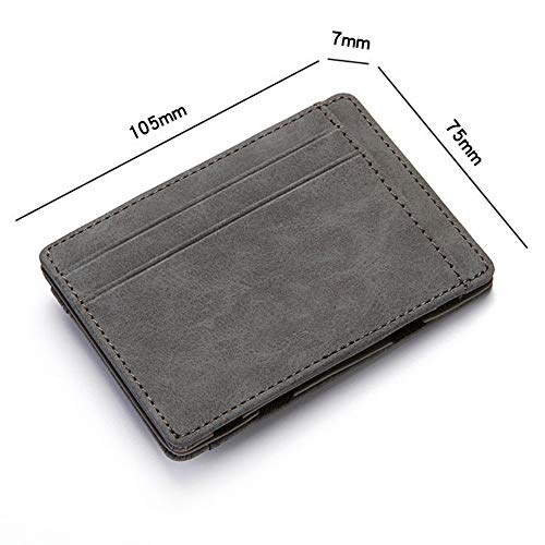 Fida&Moon Men Magic Wallets Male Pu Leather Zipper Coin Purse Pouch Plastic Credit Bank Card Case Holder (Blue) #TOP6