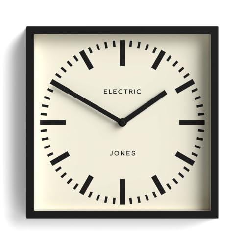 JONES CLOCKS Box Railway 10 inch Black