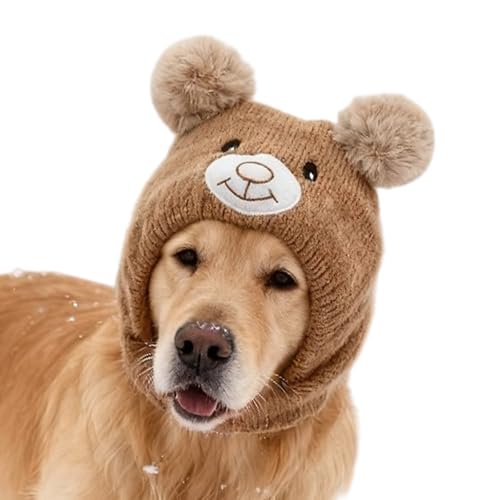 Knitted Hat for Dog Hat Soft Thicken Fabric Warm Weather Pet Headwear for Holiday Outfits and Outdoor Tasks Winter Dog Hat