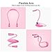 TSINGREE LED Neck Book Light, USB-C Rechargeable, Hands Free, 4 Super Bright LED Bulbs, 3 Adjustable Brightness, Best for Reading in Bed, Knitting, Walking, Jogging, Mending in Night (Pink)