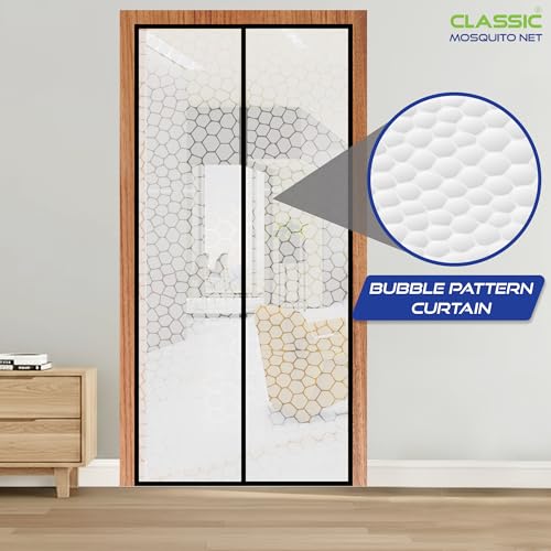 Image of AC Curtain Magnetic by Classic Mosquito Net|Thermal Insulated Screen|Translucent Bubble Design|Insect,Pest,Pollen & Pollution Control|Privacy & Dust Shield for Door & Home,Energy Saving(Size 210x80cm)