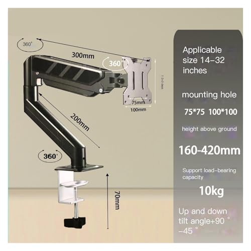 Bras de moniteur rotatif support écran articulé 36 pouces à vérin pneumatique réglable