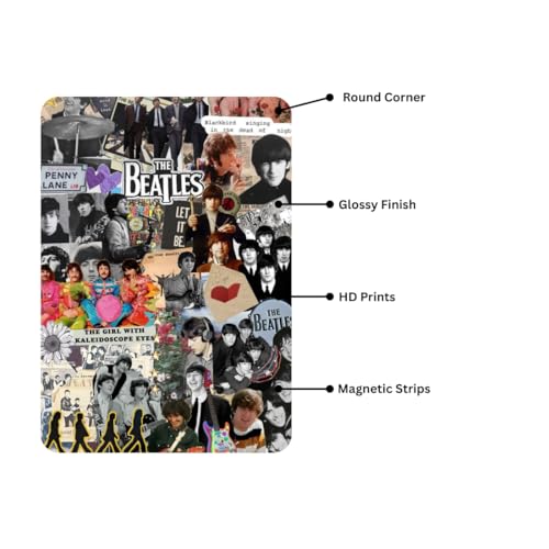 Image of Zesta Bathroom Decor Items Washroom Decor Tin Sign | Aesthetic Posters Wall Poster for Bedroom | Magnetic Cafe Decoration Items / Restaurant Decorations Items | Quirky Home Decor Bar Accent (Beatles (3))