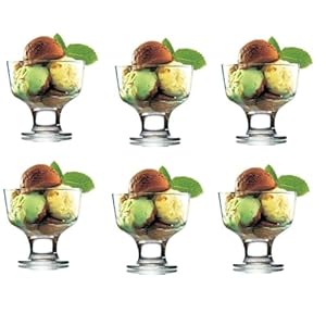 Nordic Schiller NS-0046 Bunte Eisschalen Glas 6er Set