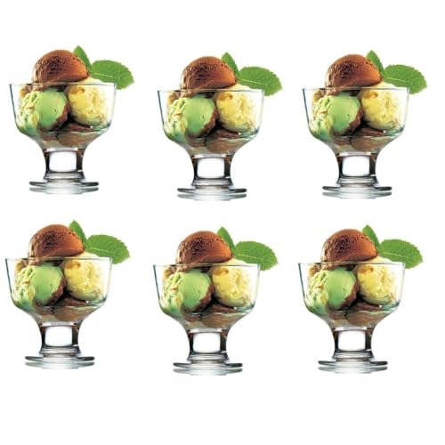 Nordic Schiller NS-0046 Bunte Eisschalen Glas 6er Set