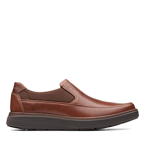 Image of Clarks Mens Un Abode Go Dark Tan Lea Boat Shoe