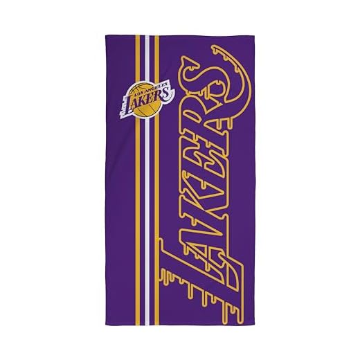 Character World NBA Offizielles Handtuch, super weiches Gefühl, Los Angeles Lakers Basketball Team, lila und gelbes Design, perfekt für Zuhause, Bad, Strand und Schwimmbad, Einheitsgröße, 75 cm x 150