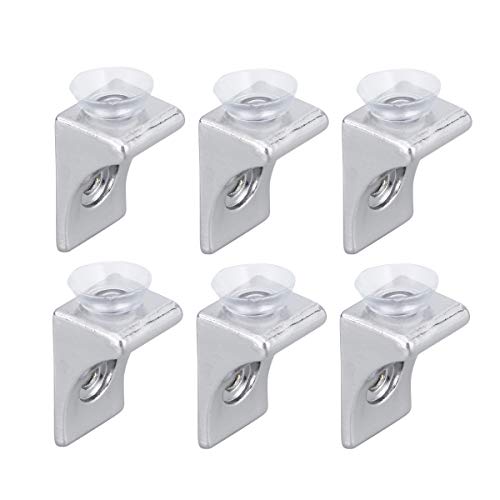 Yardwe - 20 soportes de metal para estanterías, estanterías, estanterías de cristal, estanterías de aleación de cinc, pins de montaje, estanterías de cristal, soportes con tornillos
