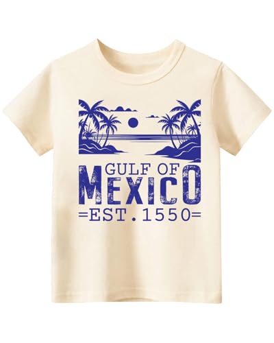 Gulf of Mexico T Shirt for Toddler Boys Girls, Kids Stay Salty and Resist T-Shirts 1550, 2-8T Short Sleeve Tee