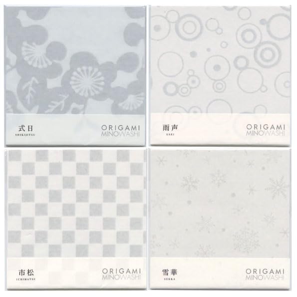 Giftooa Openwork Mino Washi Origami Paper Set White Double Sided Japan