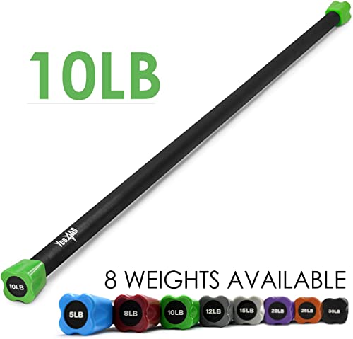 Yes4All Total Body Weighted Workout Bar 2-13 kg, Barbell for lifting for Aerobic, Yoga, Pilates and Exercise Strength Training in Home & Gym, Weighted bar Racks, Single/Combo - Image 3