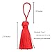 Makhry 20pcs 4.3 Inch Handmade Silky Floss Mini Tiny Craft Tassels with 2-Inch Cord Loop and Small Chinese Knot for Earrings, Souvenir, Bookmarks, DIY Craft Accessory,Tags (Red)