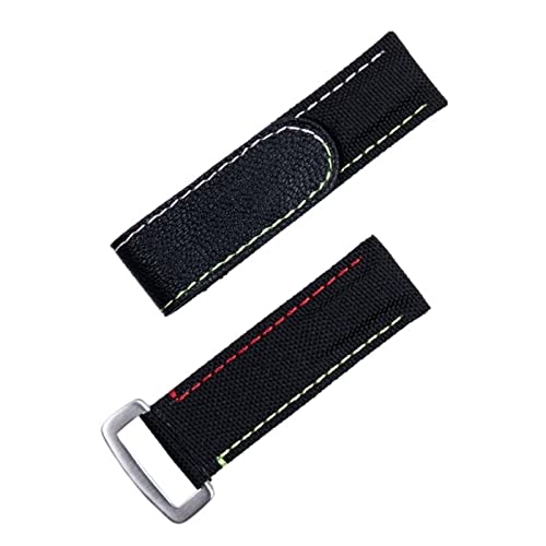 Bracelet montre 20mm cuir nylon premium compatible Rolex Yacht-Master boucle argent