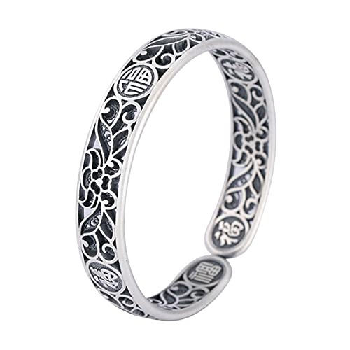Cadeau d'anniversaire bijoux dames ouvert s999 pur creux ajustable