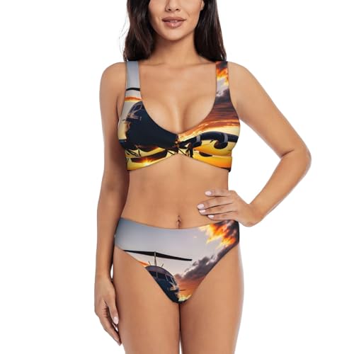 Maillot de bain 2 pièces femme contrôle du ventre pour camoufler les rondeurs