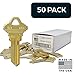 SUMMIT DOORWARE Schlage SC1 Key Blanks in Premium Brass | Uncut Keys for Home and Professional Use | 50 Blank Keys Compatible with 5-Pin Locks