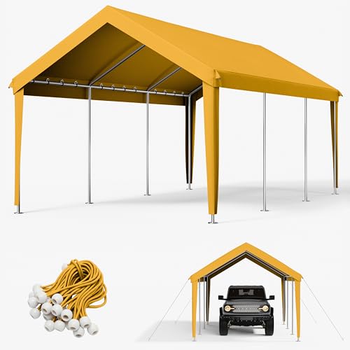 12x20 Ft Carport Replacement Cover, Waterproof & UV Protected (Only Cover)