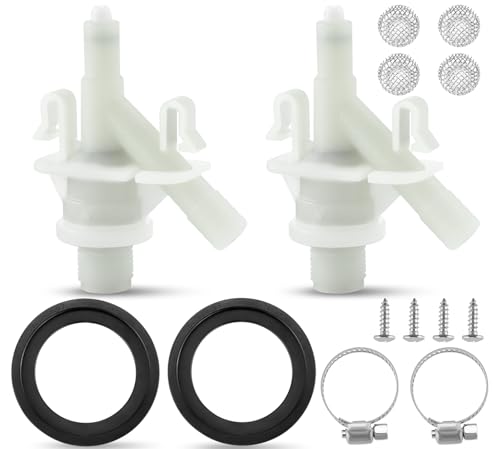 385311641 RV Toilet Water Valve Kit with 385311658 Flush Ball Seal by Fetechmate Fit for Dom.etic 300, 301, 310, 311, 320, 321 Series Pedal-Flush Toilets RV Toilet for Camper Toilet-2 Set