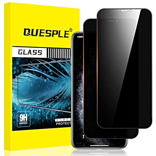 QUESPLE [2 Stück] Panzerglas Sichtschutz für iPhone 11 Pro/XS/X 5 8 Zoll Anti-Kratzen 9H Härte Blasenfreie iPhone 11 Pro/XS/X Privacy Schutzfolie Gehärtetem Glas Displayschutzfolie