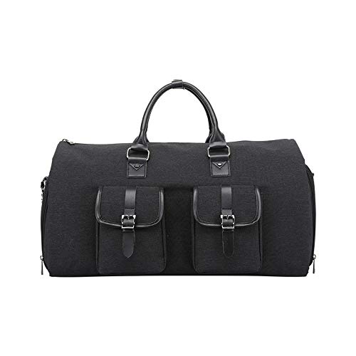 Generic Garment Bags with Shoes Compartment, Duffle Bag for Men with Adjustable Shoulder Strap and Handle, High Capacity Travel Suit Bags Duffle Bag with Suit Compartment, Black
