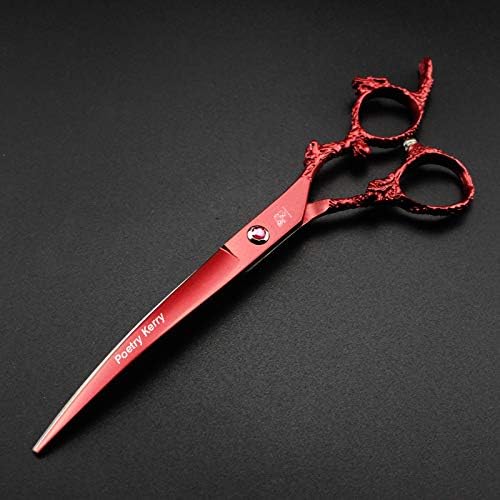 high-end Professional pet Care 7 inch pet Scissors 440C Steel Black and Red (Red Set)