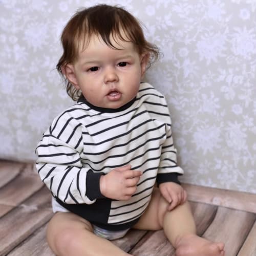 Anano Lifelike Reborn Baby Baby Liam, 28 Pulgadas 70 cm bebé Cuerpo de Tela Suave y ponderada bebé de Gran tamaño Juego de Juguetes de cumpleaños, Adecuado para niños de 3 años +