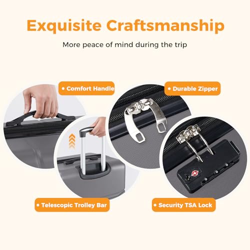 Image of NEWBULIG 3 Piece Luggage Set, Expandable Suitcase with Spinner Wheels
