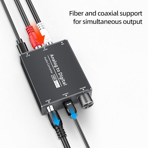 image for senhilear Analog to Digital Audio Converter RCA to Optical with 3.5mm 