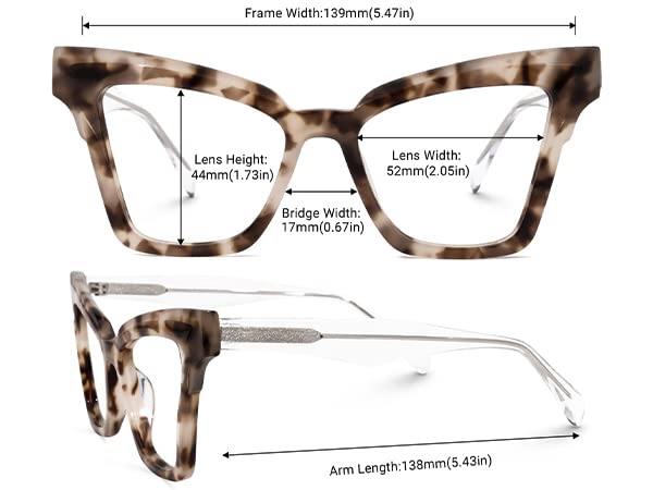 Image of Zeelool Vintage Cat Eye Glasses for Women with Non-prescription Clear Lens Andrea JGA305500-02 Light-Tortoise