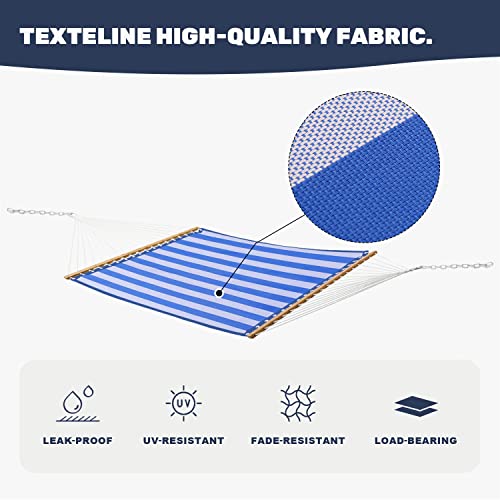 Patio Watcher 14 Ft Quick Dry Hammock With Double Size Solid Wood Spreader Bar Outdoor Patio Yard Poolside Beach Hammock With Chains, Waterproof And Uv Resistance, 2 Person 450 Pound Capacity #TOP3