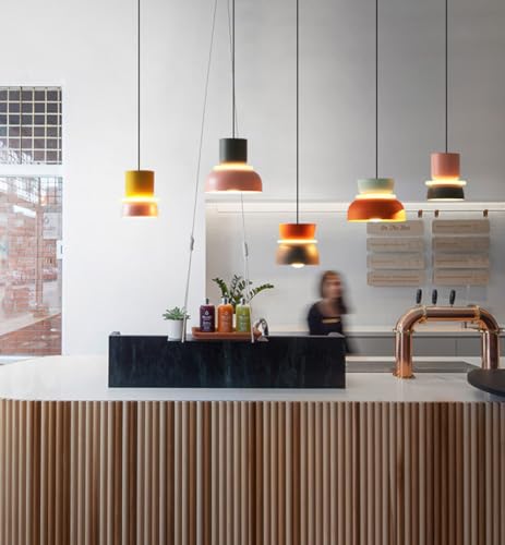 Iluminación colgante macaron moderna y lámparas decorativas de techo para restaurante 6